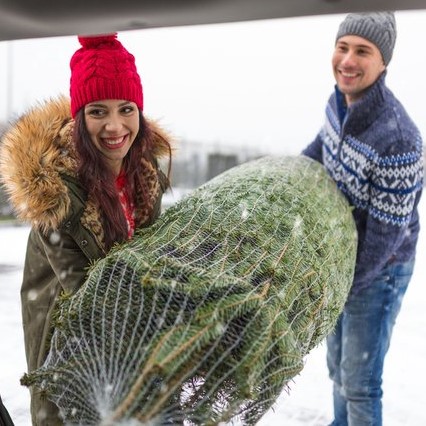 European style knitted Christmas tree netting 