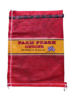 10 Pound PremoLeno Farm Fresh Onion Mesh Bags - 1000 bags per bale