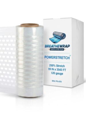 BreatheWrap PowerStretch Machine-Grade Vented  Stretch Wrap - 250% Stretch | 3540FT